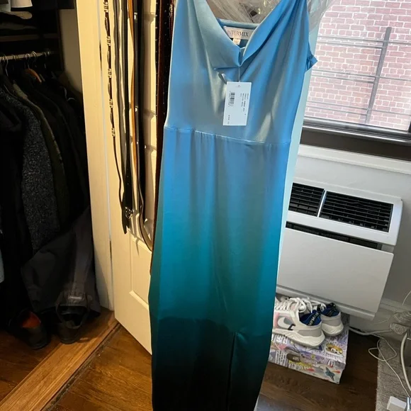 NWT Intermix Paris Silk Cowl-Neck Midi Dress - Picture 6 of 9